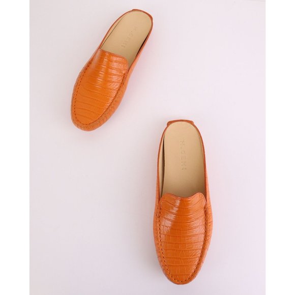 NIB M.Gemi Croc Embossed FELIZE Mule Clementine 36.5, 38 - Picture 2 of 11